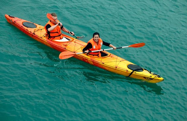 Kayaking in Halong Bay